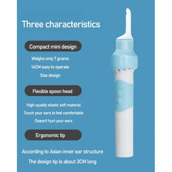 Limpa Ouvidos com LED e Sucção QA-ES2