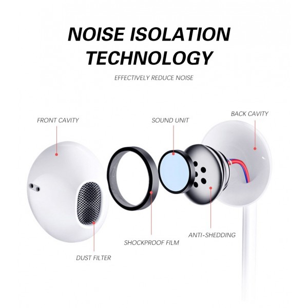 Auriculares Estéreo QA-C50 com Conexão iOS