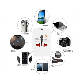 Adaptador Universal de Viagem com Porta USB 2