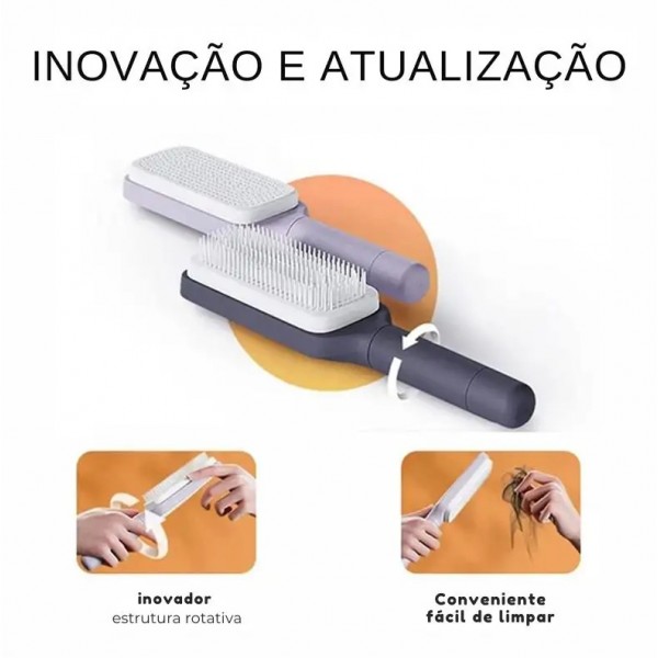 Escova De Cabelo Autolimpante