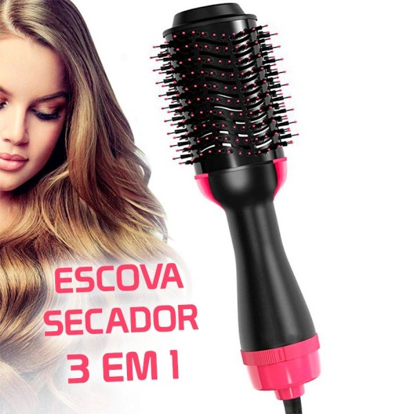 Escova Secadora e Modeladora 3 em 1