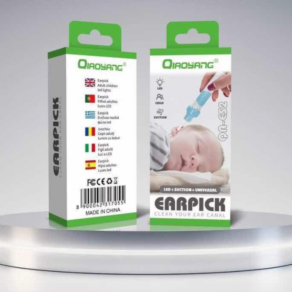 Limpa Ouvidos com LED e Sucção QA-ES2