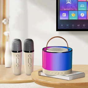 Coluna Bluetooth RGB Portátil com Microfones