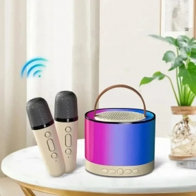 Coluna Bluetooth RGB Portátil com Microfones 2