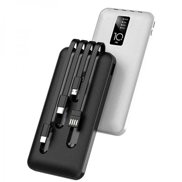 Powerbank 4 em 1 com Cabos Incorporados – 10.000mAh K-A81