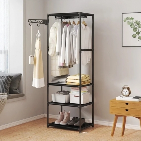 Organizador de Roupas com Prateleiras e Suporte Lateral 2