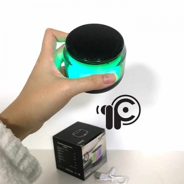 Mini Coluna Bluetooth com Luz LED