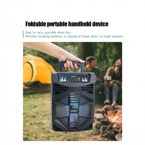 Coluna Bluetooth 8" com Microfone e Luz LED 10W 2