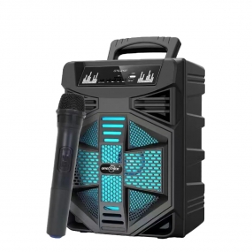 Coluna Bluetooth 8" com Microfone e Luz LED 10W