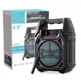 Coluna Portátil 6.5" com Rádio FM, USB e Som HD